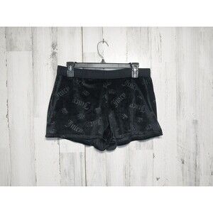 Juicy Couture Sleepwear Shorts Women's Large Black Velour Stretch